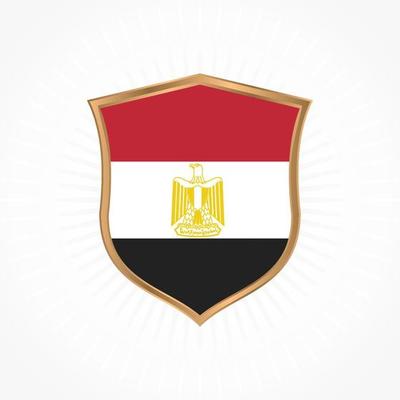 Egypt flag vector with shield frame