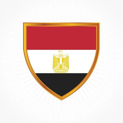 Egypt flag vector with shield frame