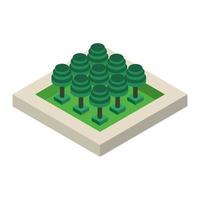 Isometric trees on a white background vector