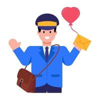 Postman with Letter vector