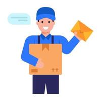 Delivery Man and Boy vector