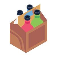 caja de vino y paquete vector