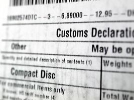 Chinese customs declaration photo