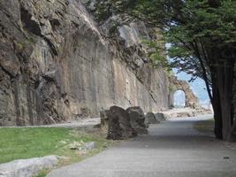 Ancient roman road arch in Donnas photo