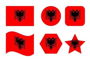 Albania flag simple illustration for independence day or election vector