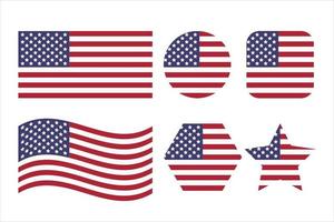 USA flag simple illustration for independence day or election vector