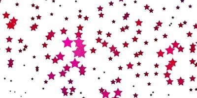 Light Pink vector background with colorful stars.