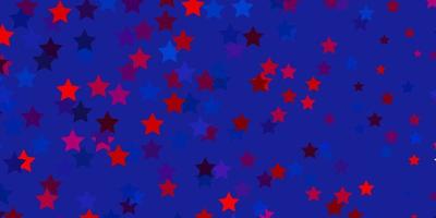 Light Blue, Red vector layout with bright stars.