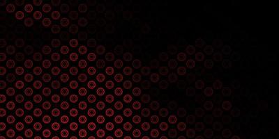 Dark Red vector backdrop with mystery symbols.