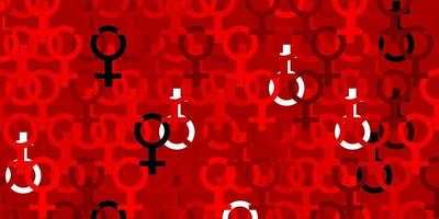 Light Red vector texture with women's rights symbols.