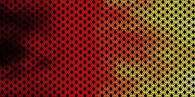 Dark Red, Yellow vector background with occult symbols.