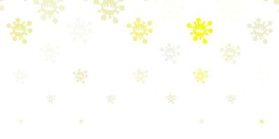 Light yellow vector background with covid-19 symbols.