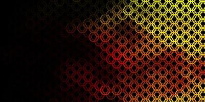 Dark Red, Yellow vector backdrop with mystery symbols.