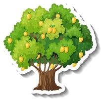 Adhesivo de árbol de mango sobre fondo blanco. vector