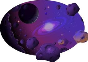 Space background with galaxy and meteorites vector