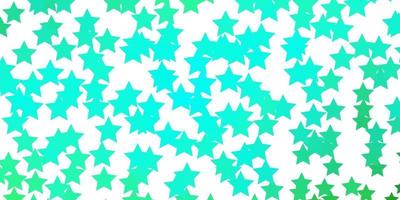 Light Green vector background with colorful stars.