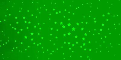 patrón de vector verde oscuro con estrellas abstractas.