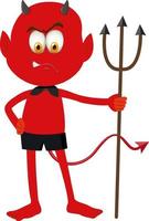 A red devil cartoon character with facial expression vector