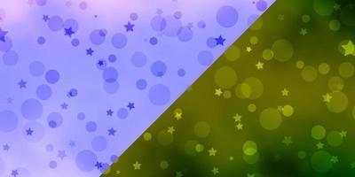 Vector backdrop with circles, stars.