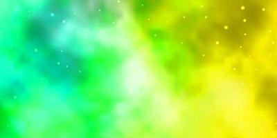 Light Green, Yellow vector layout with bright stars.