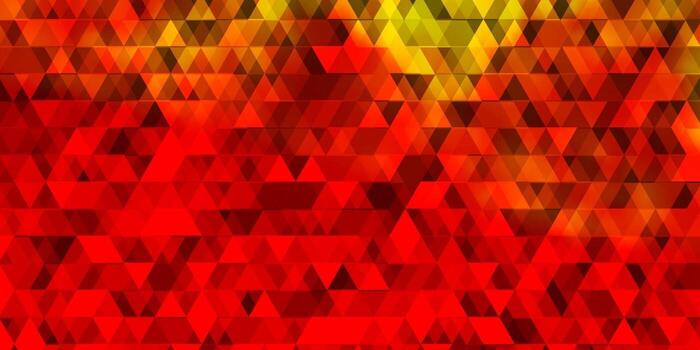 Telón de fondo de vector naranja claro con líneas, triángulos.