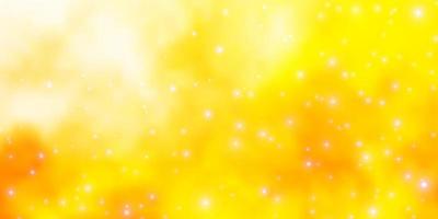 Light Orange vector background with colorful stars.