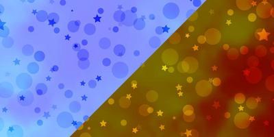 Vector backdrop with circles, stars.