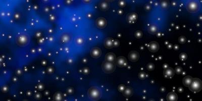 Dark BLUE vector texture with beautiful stars.