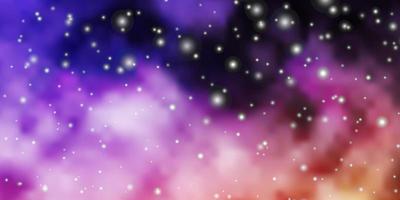 Light Purple, Pink vector template with neon stars.