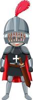 Knight cartoon character on white background vector