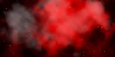 Dark Red vector background with colorful stars.