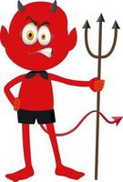 A red devil cartoon character with facial expression vector