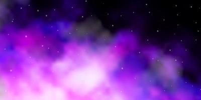 Dark Purple, Pink vector pattern with abstract stars.