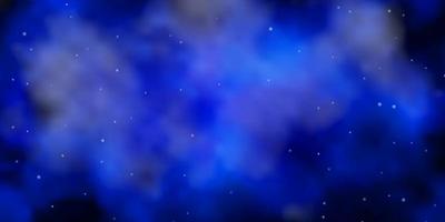 Dark BLUE vector background with small and big stars.