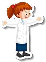 Scientist girl cartoon character in standing pose vector