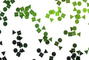 Light Green vector template with crystals, circles, squares.