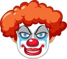 Creepy clown face on white background vector