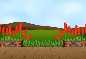 Empty nature landscape scene with blur sky background vector