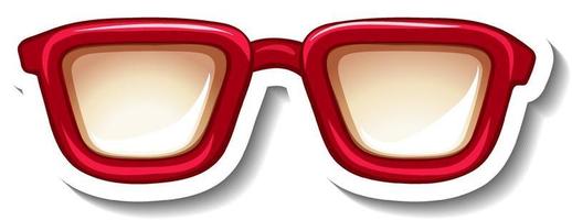 A sticker template with red glasses vector