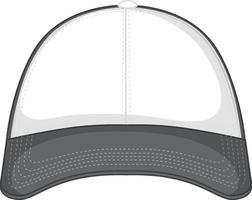 Parte delantera de la gorra de béisbol gris blanca básica aislada vector