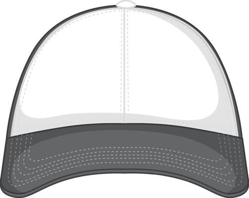 Front of basic white grey baseball cap isolated