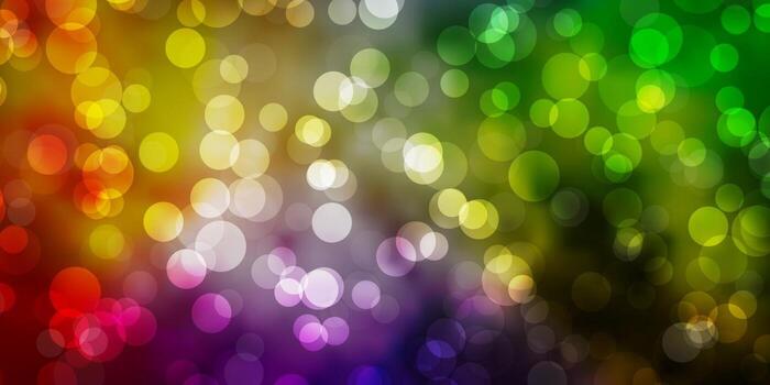 Telón de fondo de vector multicolor claro con puntos.