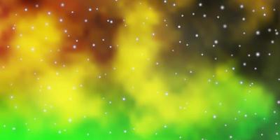 Light Green, Yellow vector texture with beautiful stars.