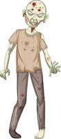 Scary zombie character on white background vector