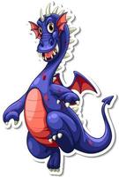 Fantasy Dragon cartoon character sticker vector