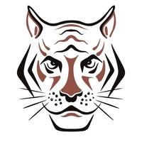 Tiger face sketch. 2022 is the year of the  Chinese calendar vector