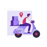 Flat design of fast delivery illustration concept vector