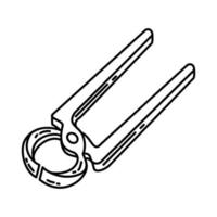 Tongs Icon. Doodle Hand Drawn or Outline Icon Style vector