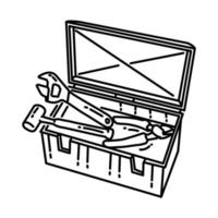 icono de caja de herramientas. Doodle dibujado a mano o estilo de icono de contorno vector