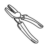 Pliers Icon. Doodle Hand Drawn or Outline Icon Style vector